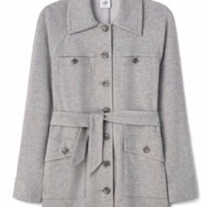 CAbi Light Gray Belted Utility Jacket